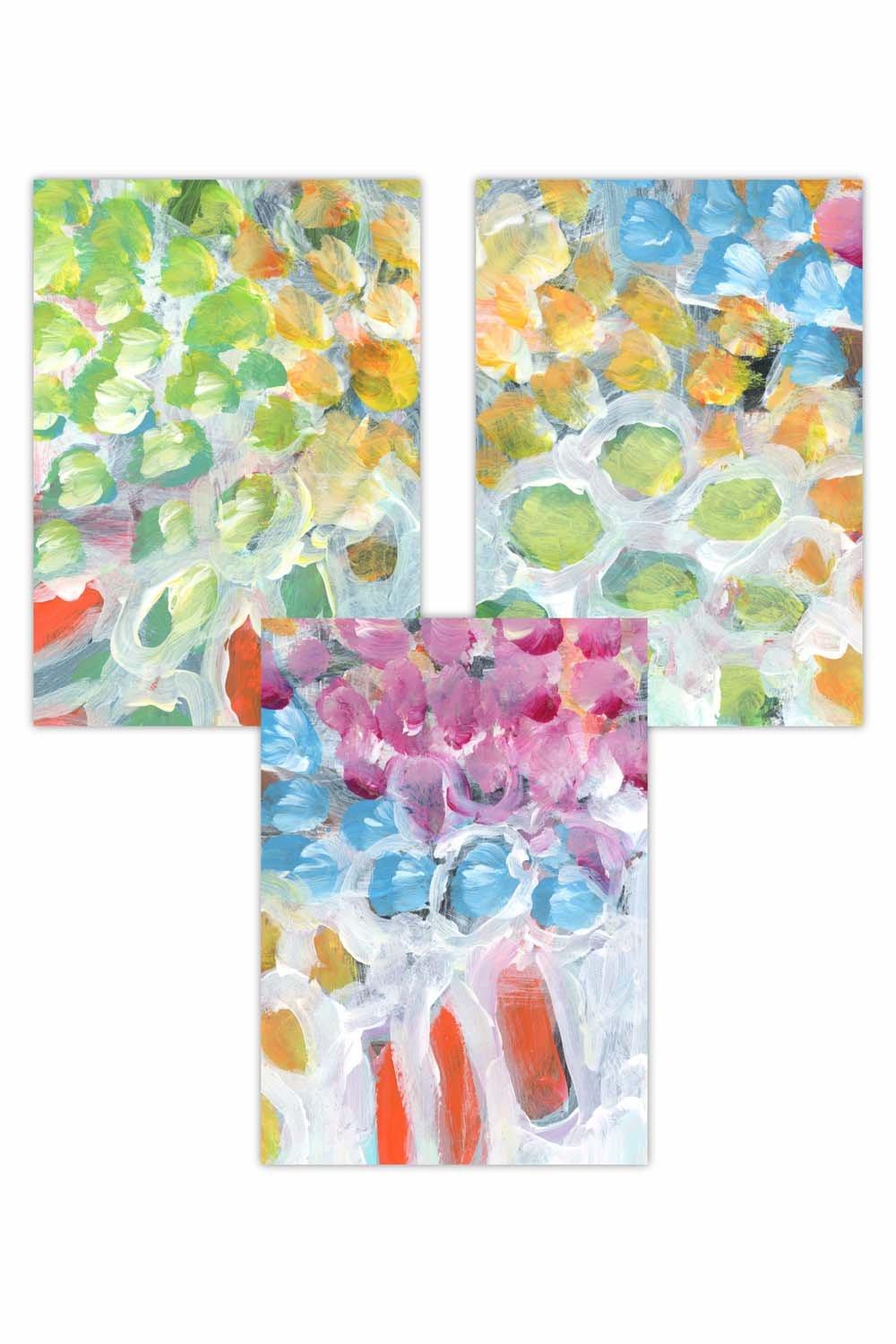 Set of 3 Abstract Summer Fruits Art Posters